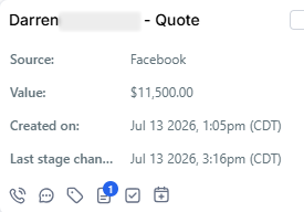 Pool refinishing quote worth $11,500 from a Facebook ad lead